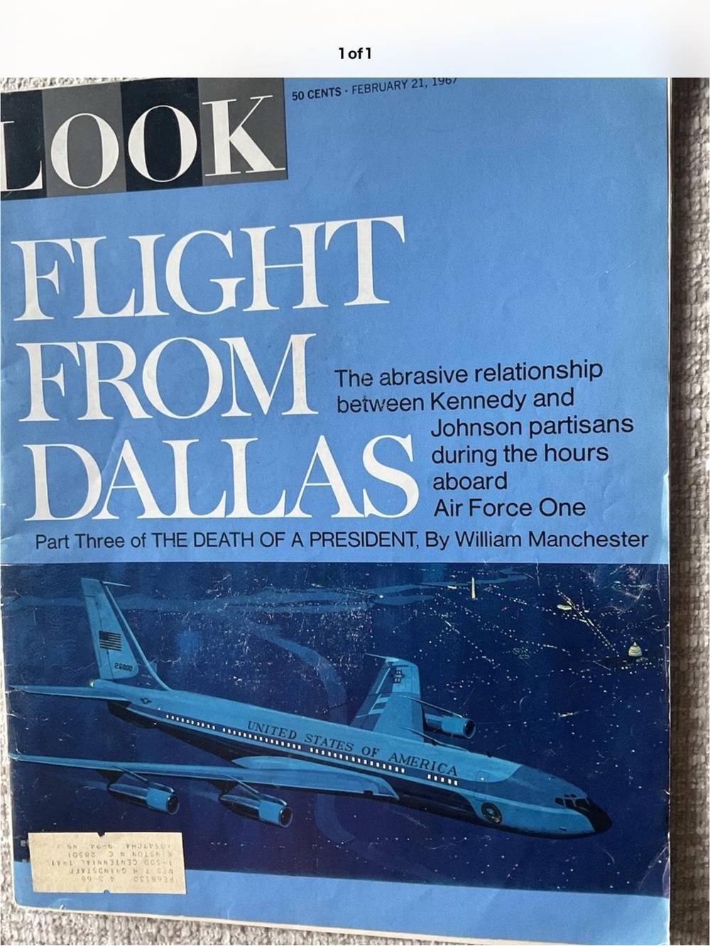 Blue Vintage Magazine Cover Art Print - Flight From Dallas